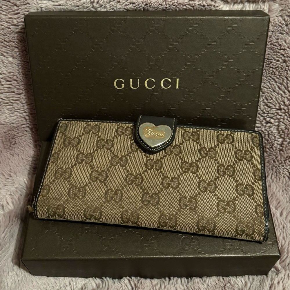 Authentic GUCCI Guccissima Beige GG Canvas Long Wallet with Box